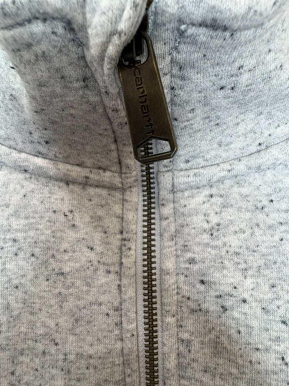Carhartt Women’s Relaxed Fit Quarter Zip Pullover Gray Flecked Sweatshirt M - Picture 5 of 9